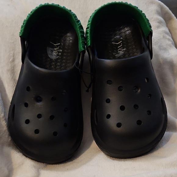 yvo Women's Black & Green Straps Clogs Cushioned Size 6-7 - Picture 1 of 9